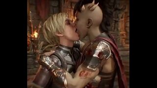 Cassie Cage x Sheeva lesbisk (Mortal Kombat 11/ AI-genereret)